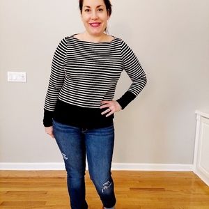 Color Block Striped Long Sleeve Top